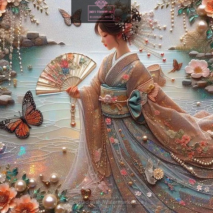 Japanese Beauty 40*40cm full round drill diamond painting