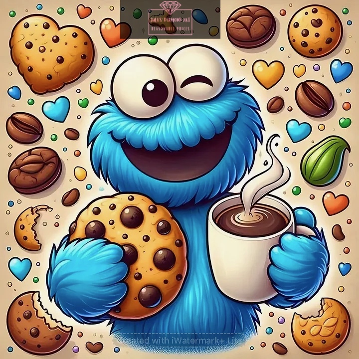 Cookie Monster 40*40cm full round drill (30 colours) diamond painting