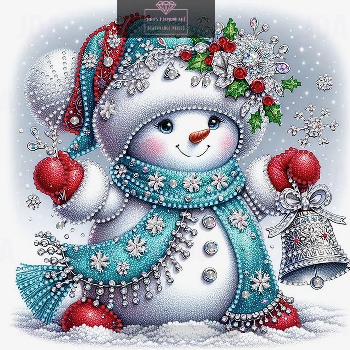 Chirstmas Snowman 30*30cm special shaped drill diamond painting