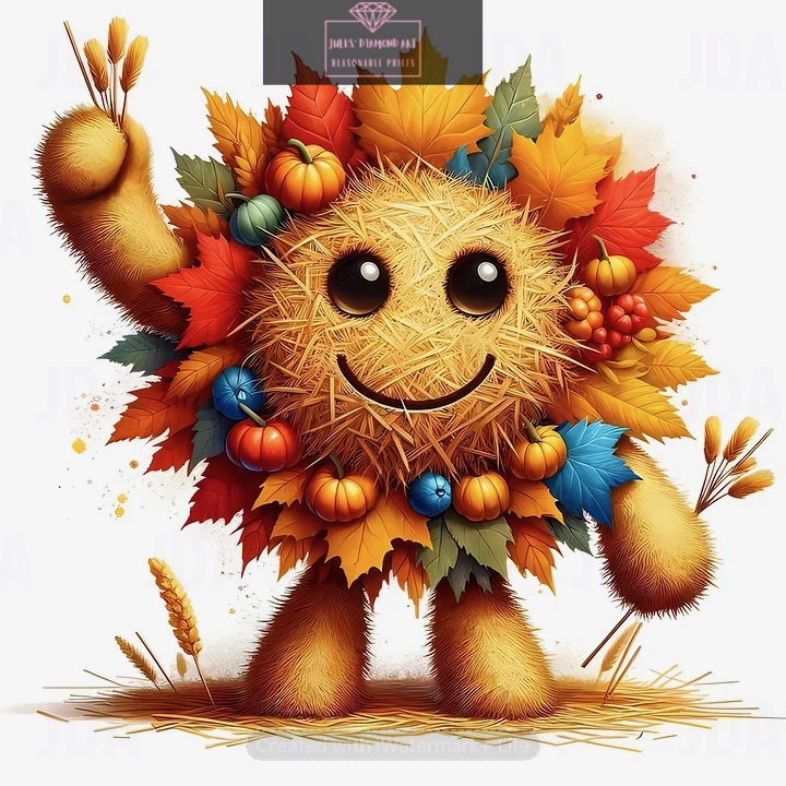 Autumn Scarecrow 30*30cm full round drill diamond painting