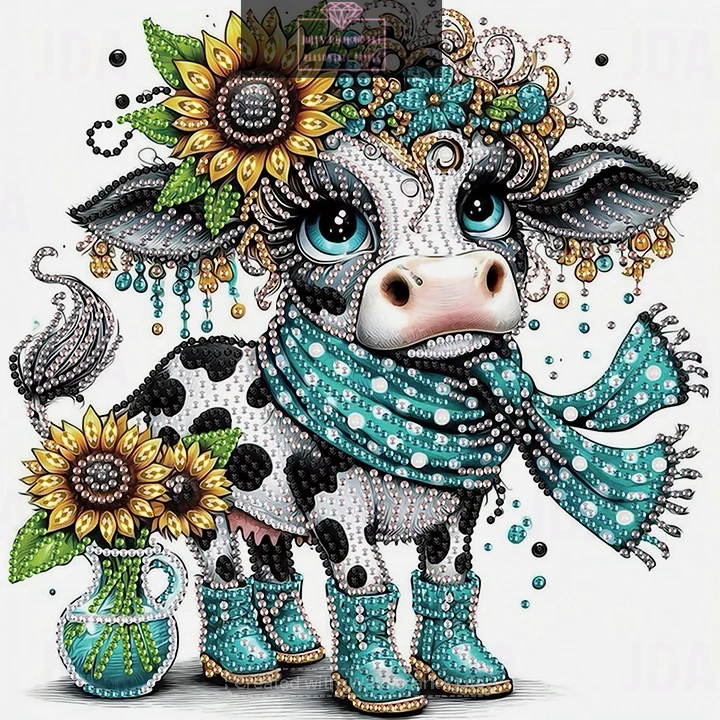 Wacky Cow 30*30cm special shaped drill diamond painting