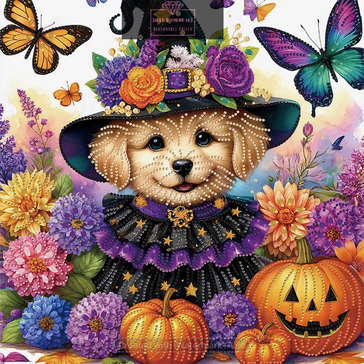 Halloween Dog 40*40cm special shaped drill diamond painting