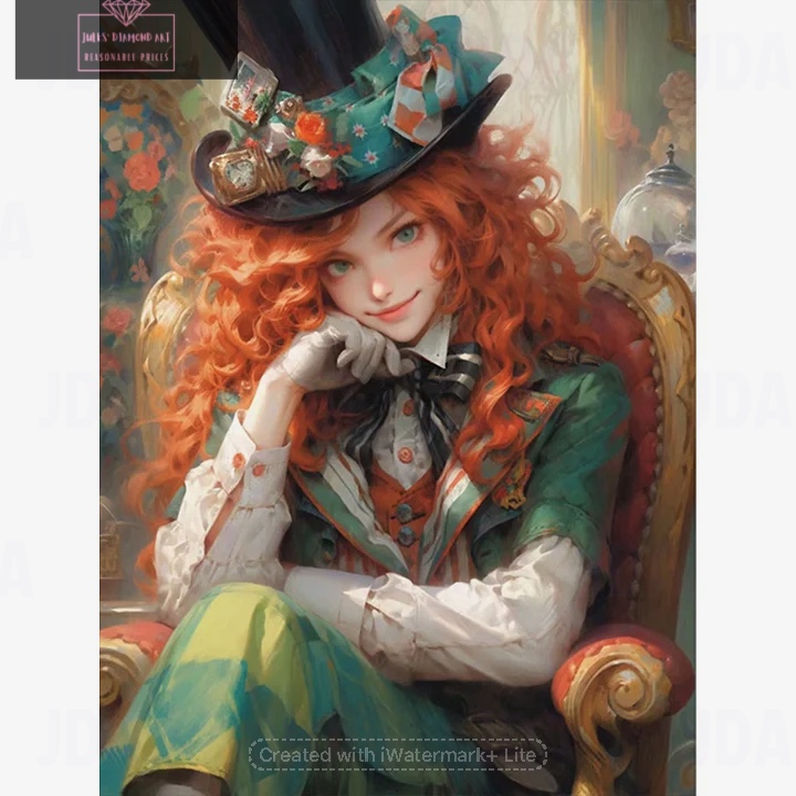 Alice in Wonderland Girl 30*40cm full round drill diamond painting