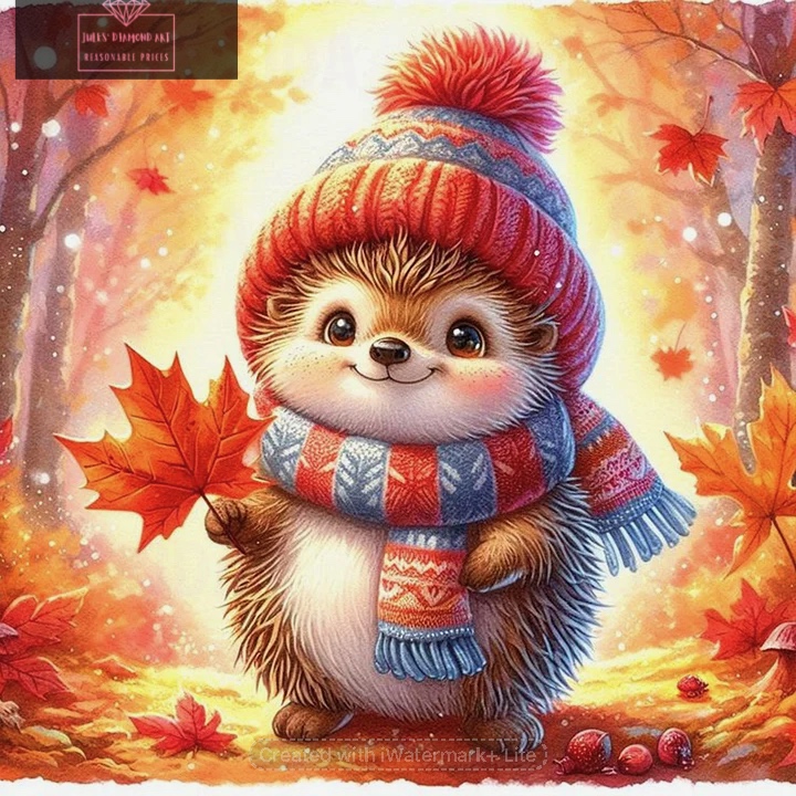 Autumn Hedgehog 40*40cm full round drill diamond painting