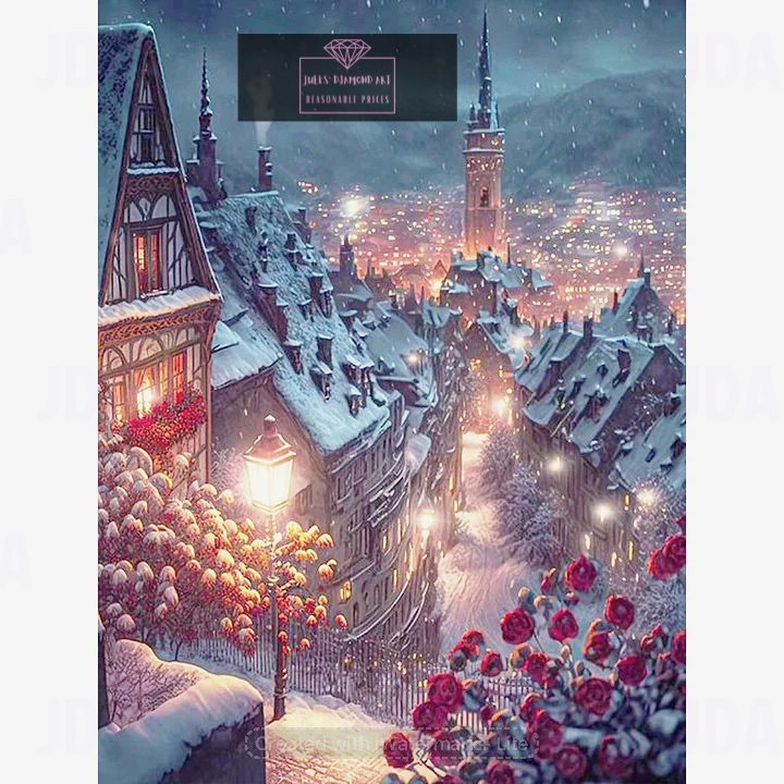 Christmas Town 30*40cm full round drill diamond painting