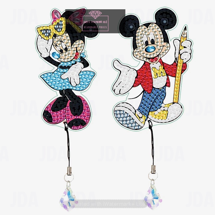 2 pcs Special Shape Mickey Mouse Diamond Painting Bookmark