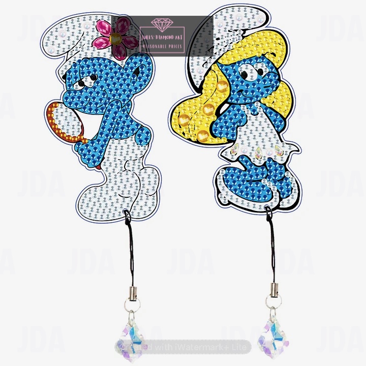 2 pcs Special Shape The Smurf Diamond Painting Bookmark