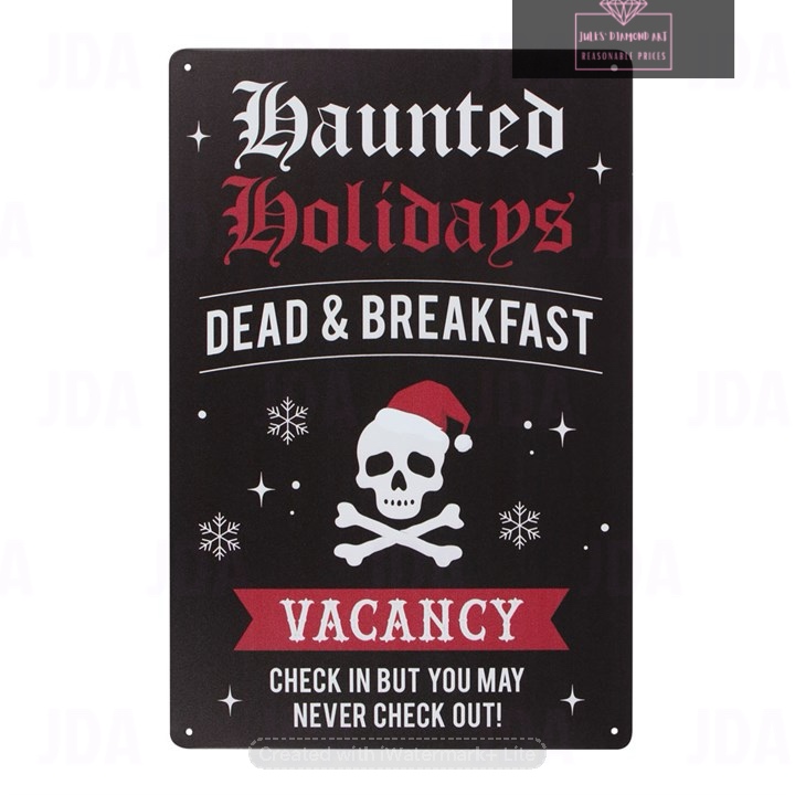 Haunted Holidays Metal Sign