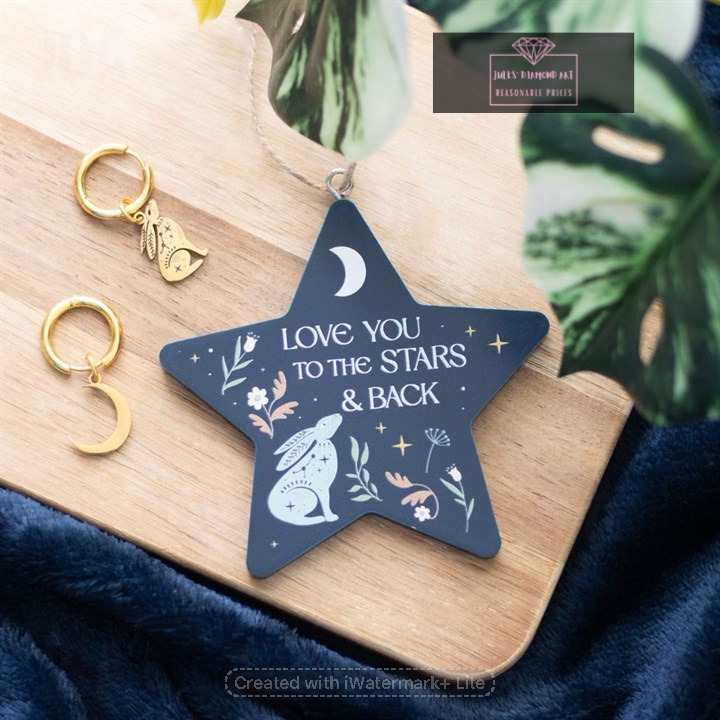 Love You To The Stars and Back Hare Hanging Sign