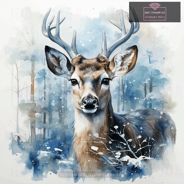 Christmas Winter Deer 30*30cm full round drill diamond painting