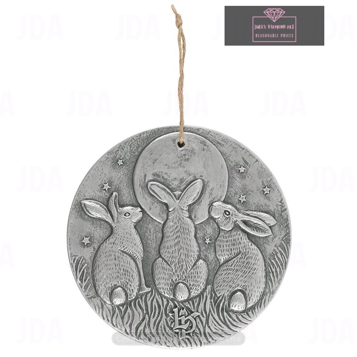 Silver Effect Moon Shadows Plaque by Lisa Parker