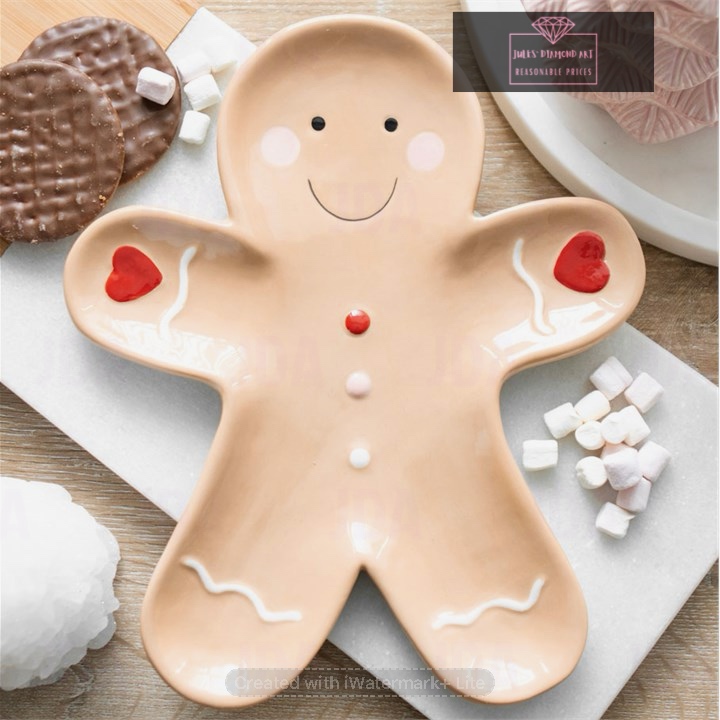 Gingerbread Man Ceramic Serving Plate