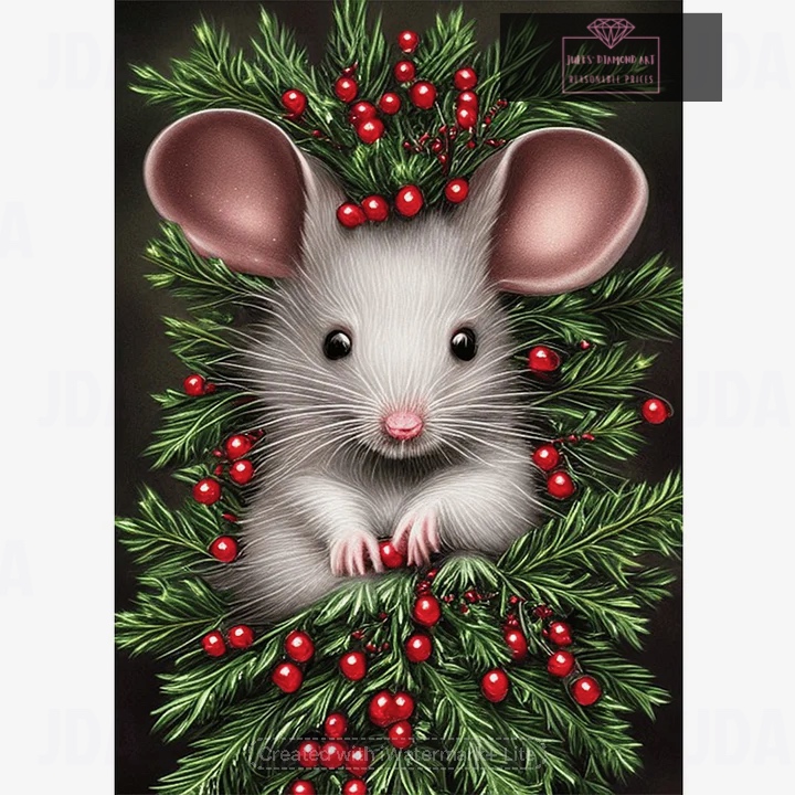 White Mouse 30*40cm full round drill diamond painting