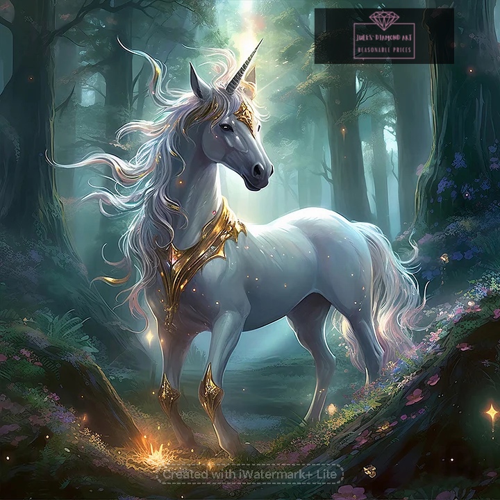 Forest Unicorn 40*40cm full round drill diamond painting