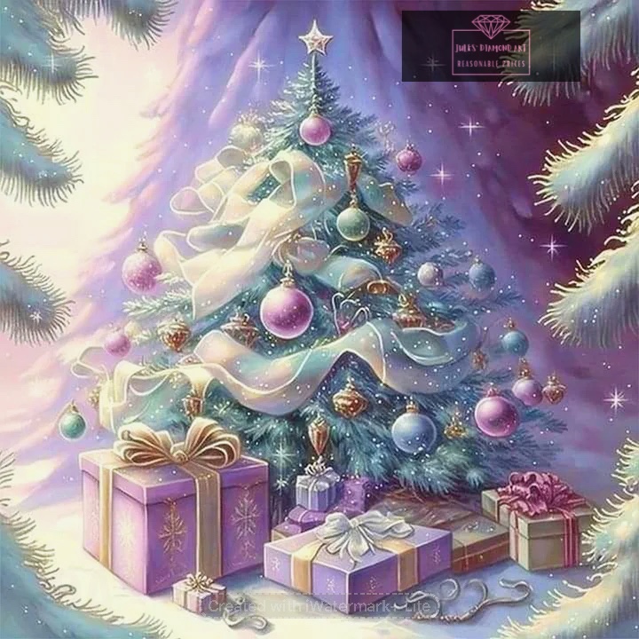 Christmas Tree and Gifts 30*30cm full round drill diamond painting