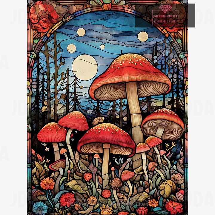 Mushroom 30*40cm full round drill diamond painting