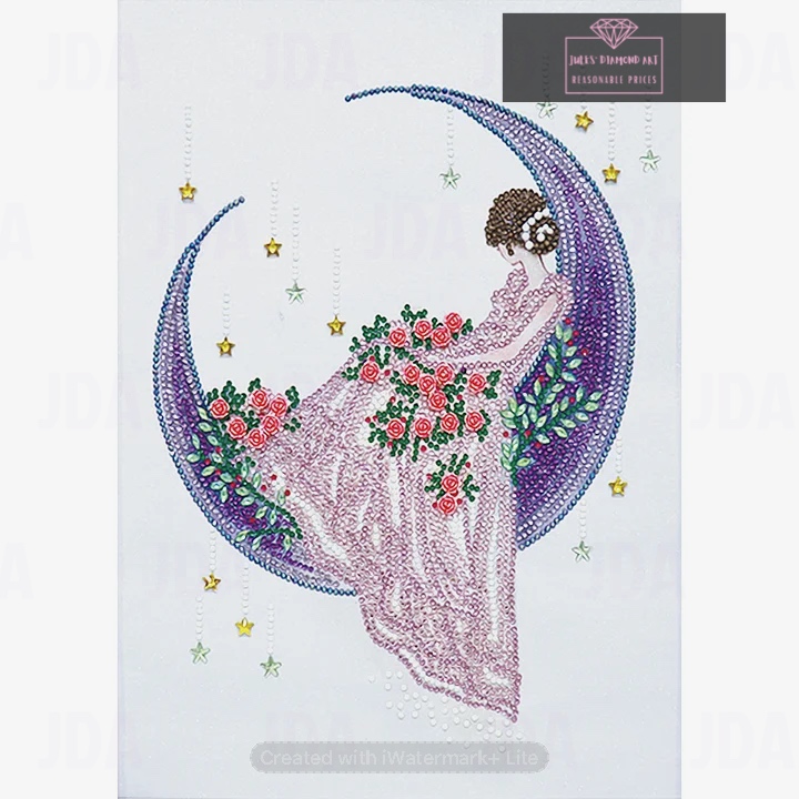 Girl Moon 30*40cm special shaped drill diamond painting