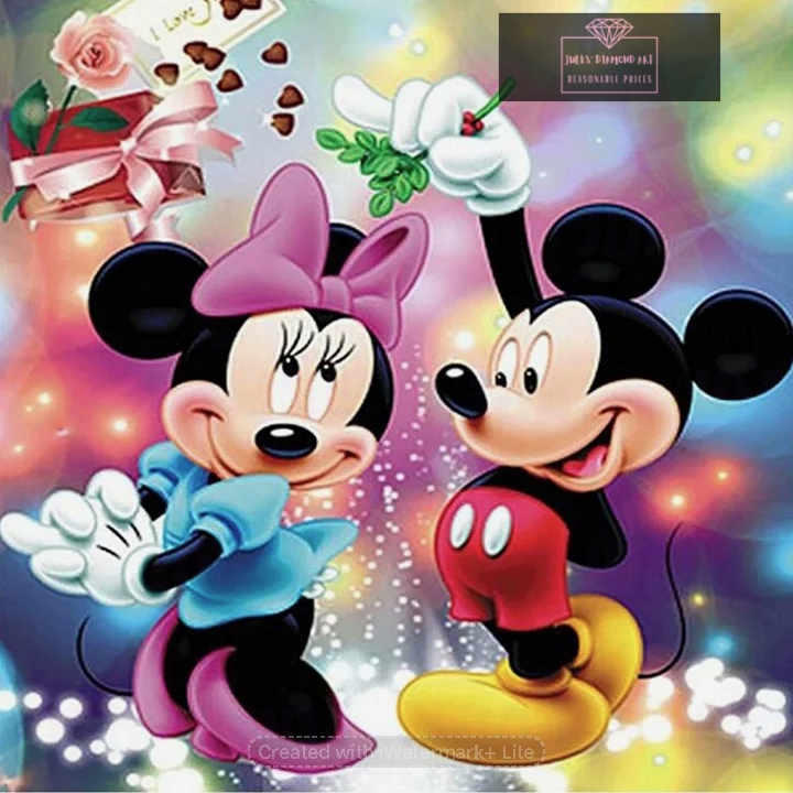 Mickey and Minnie 40*40cm full round drill diamond painting