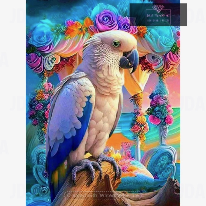 Flower Parrot 30*40cm full round drill diamond painting with AB Drills