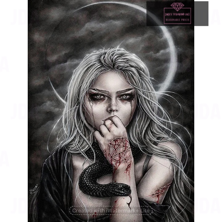 Dark Gothic Girl 30*40cm full round drill diamond painting