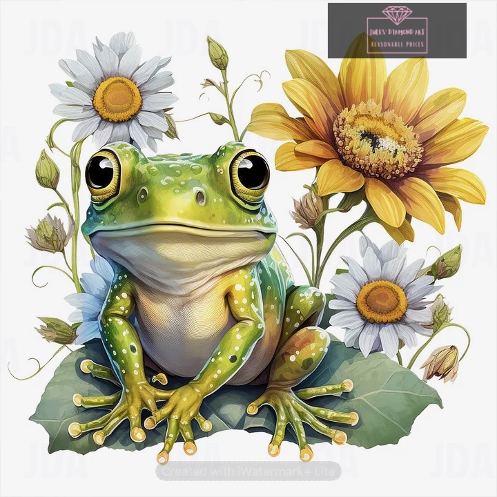 Sunflower Frog 30*30cm full round drill diamond painting