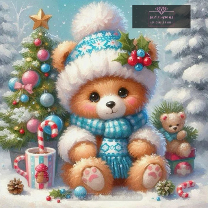 Winter Bear Christmas 30*30cm full round drill diamond painting