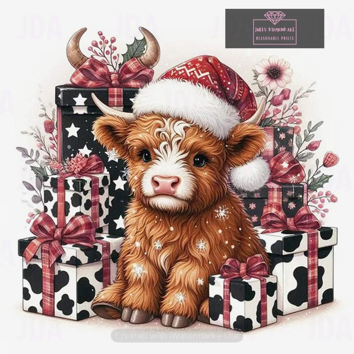 Calf Christmas 30*30cm full round drill diamond painting