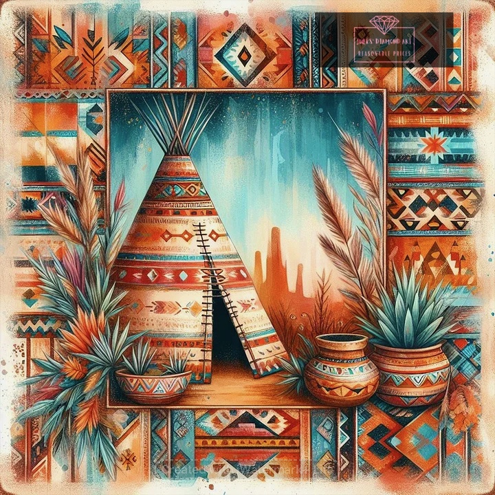 Sand Indian Tent 30*30cm full round drill diamond painting