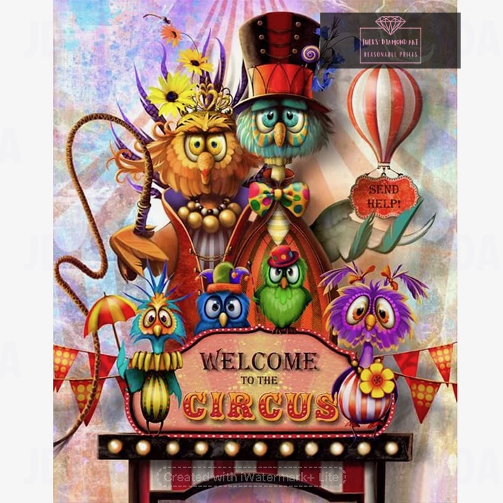 Family Circus 40*50cm full round drill diamond painting