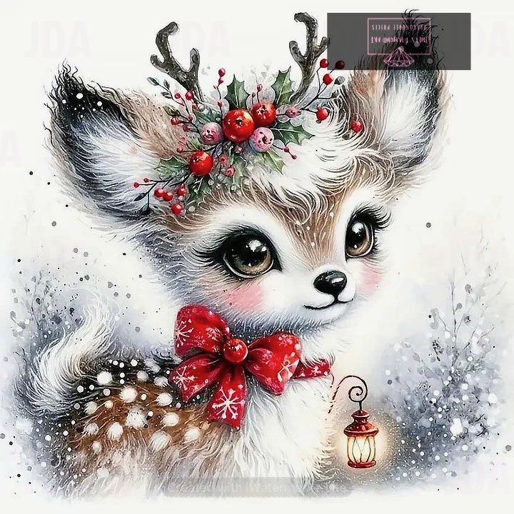 Winter Little Deer 30*30cm full round drill diamond painting