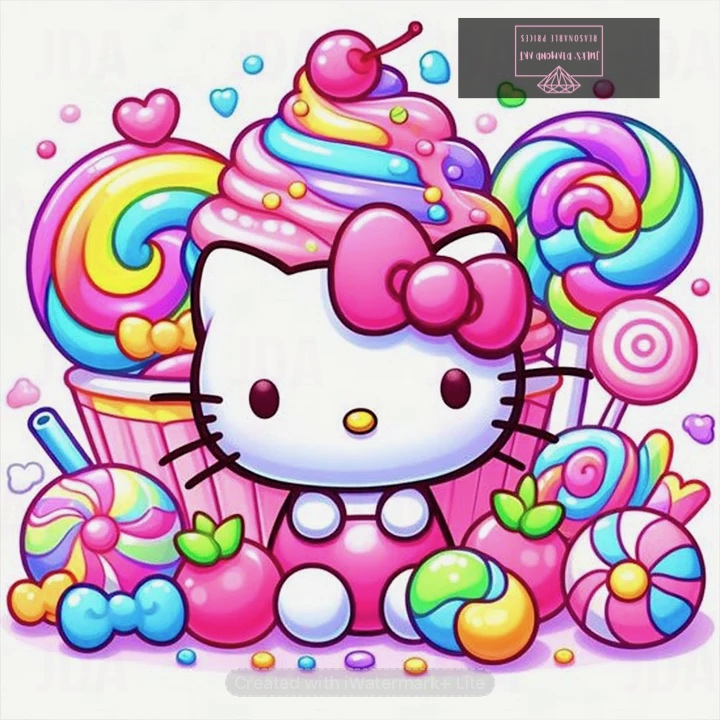 Candy Kitten 40*40cm full round drill diamond painting