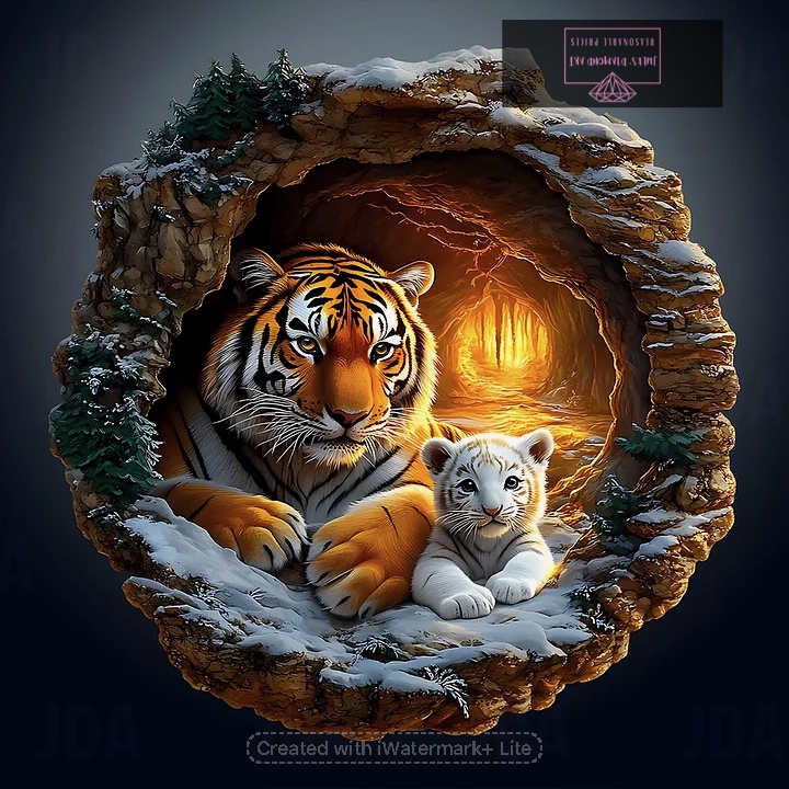 Cave Tiger 30*30cm full round drill diamond painting