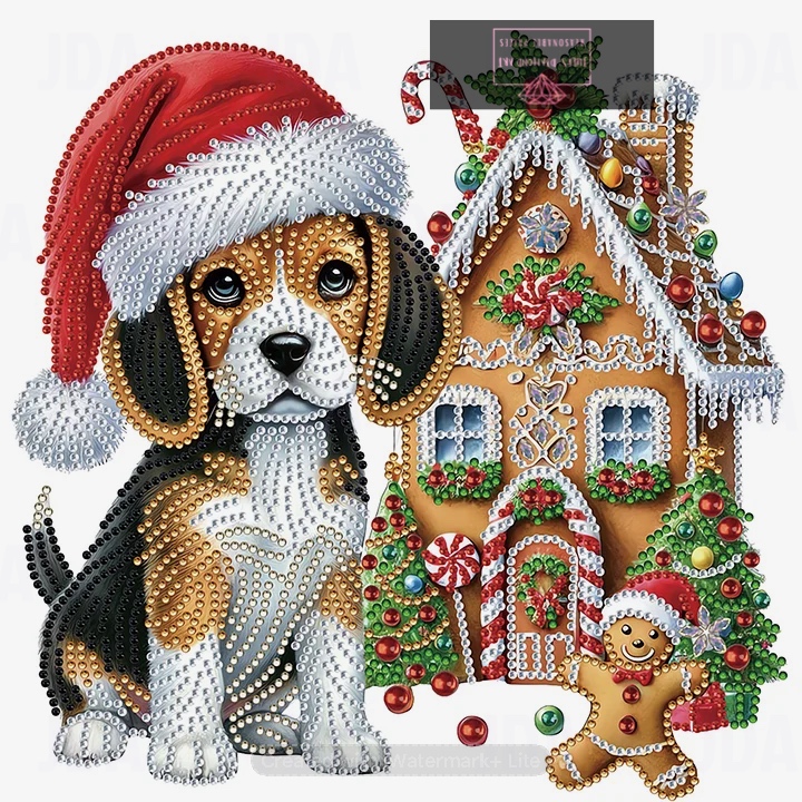 Christmas Dog 30*30cm special shaped drill diamond painting