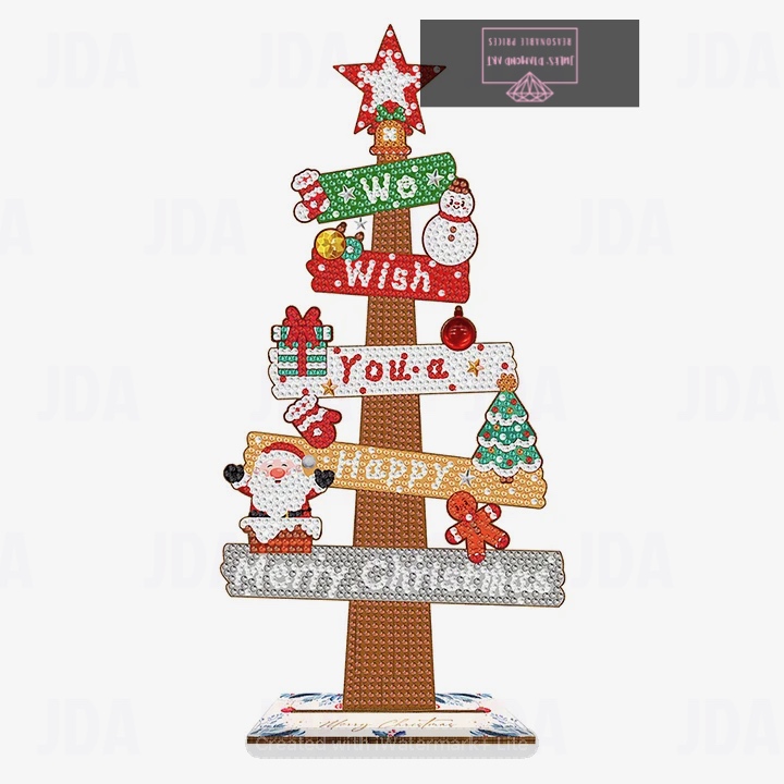 Wooden Special Shaped Christmas Sign Desktop Diamond Art Kit