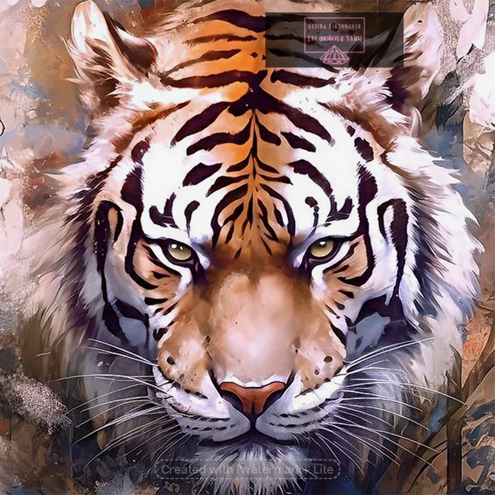 Tiger 30*30cm full round drill diamond painting