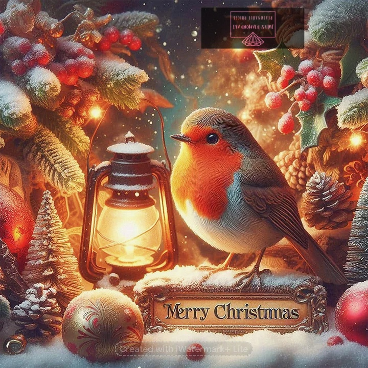 Christmas Bird 40*40cm full round drill diamond painting with AB drills