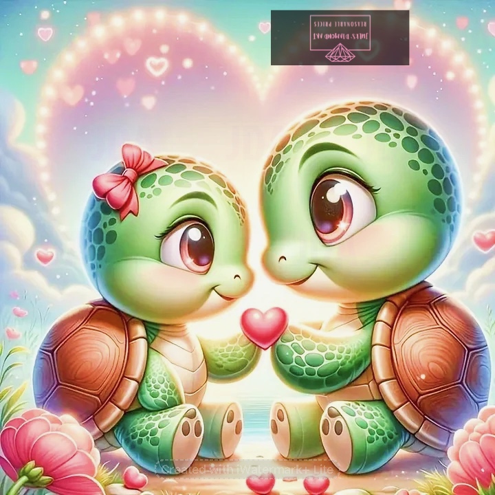 Turtles Love 30*30cm full round drill diamond painting