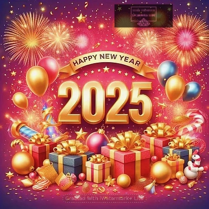 Happy New Year 2025 30*30cm full rouind drill diamond painting