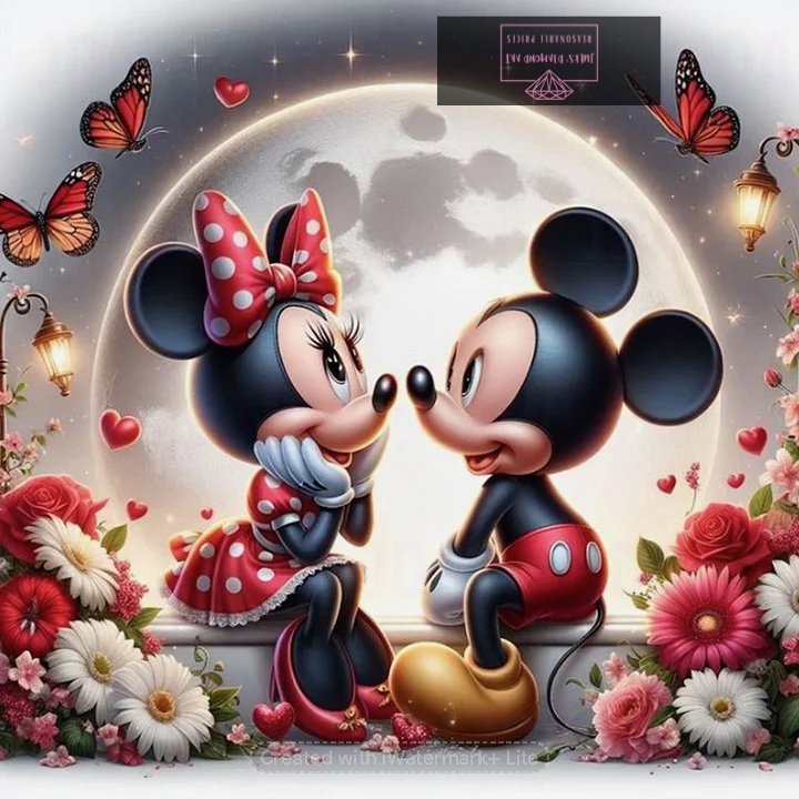 Disney Mickey Mouse 30*30cm round drill diamond painting