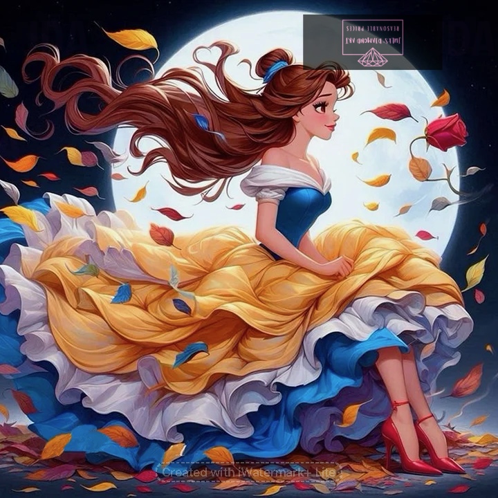 Moonlight Disney Princess 40*40cm full round drill diamond painting