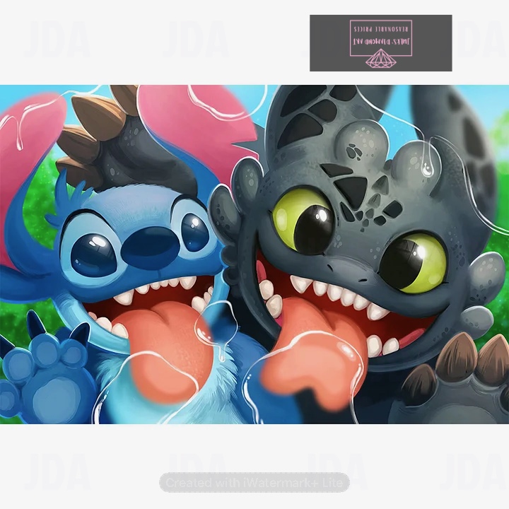 Cartoon Stitch 40*30cm fulll round diamond painting