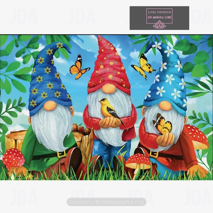 Gnomes 40*30cm full round drill diamond painting