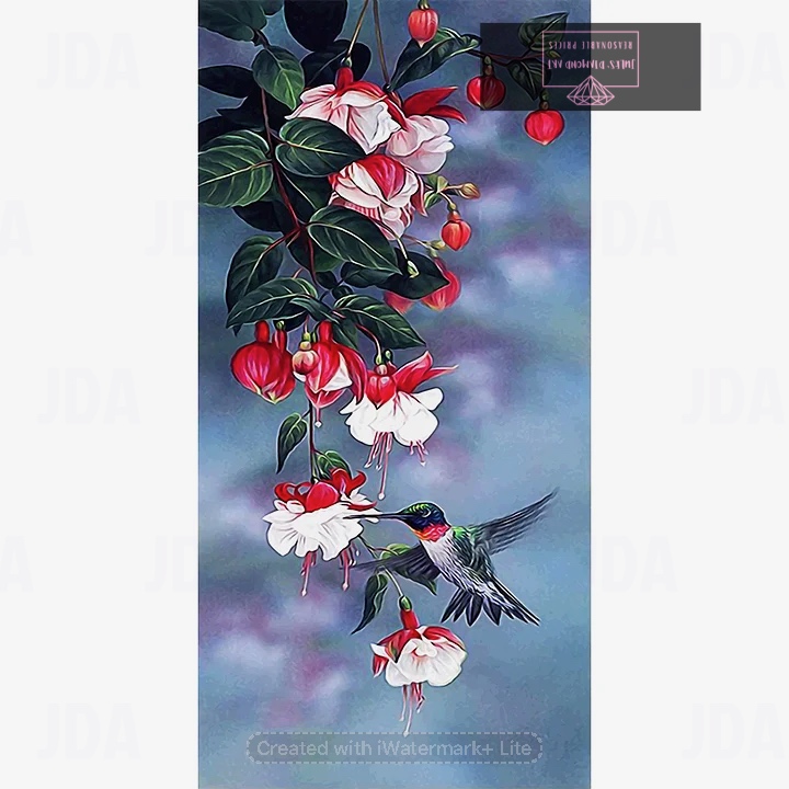 Flowers 45*85cm full round drill diamond painting