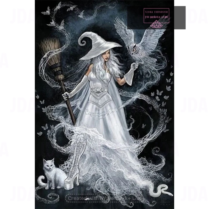 White Witch 40*60cm full round drill diamond painting with AB drills