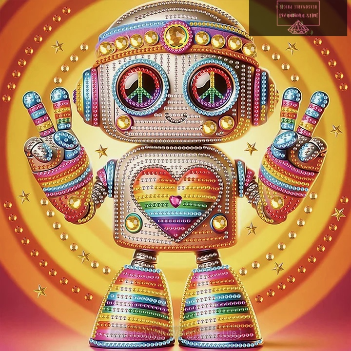 Cute Robot 30*30cm special shaped drill diamond painting