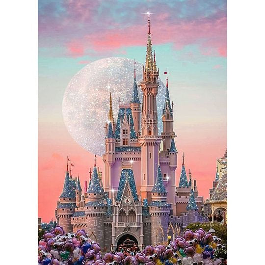 Full 11CT Counted 50*70cm Cross Stitch Disney Castle