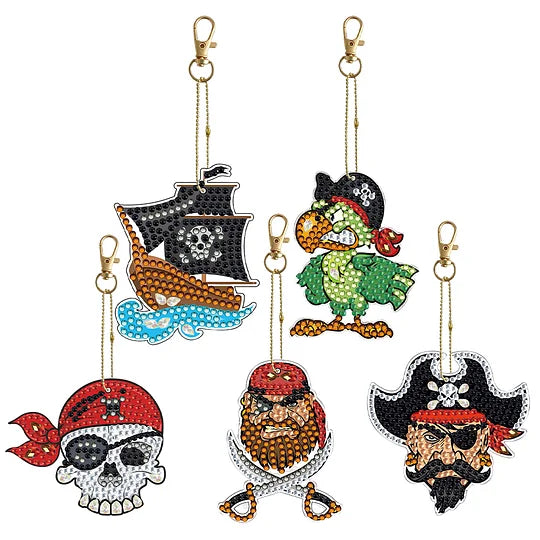 DIY Diamond Painting Keyrings Pirate 6 pcs