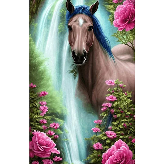 Waterfall Horse 45*70cm full round drill diamond painting