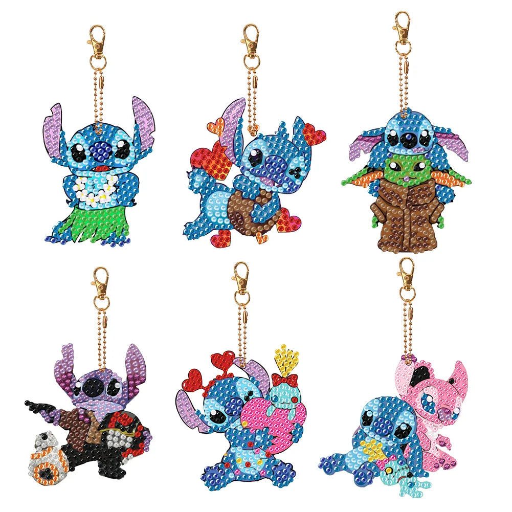 Diamond Painting Keyrings Stitch 6 pcs