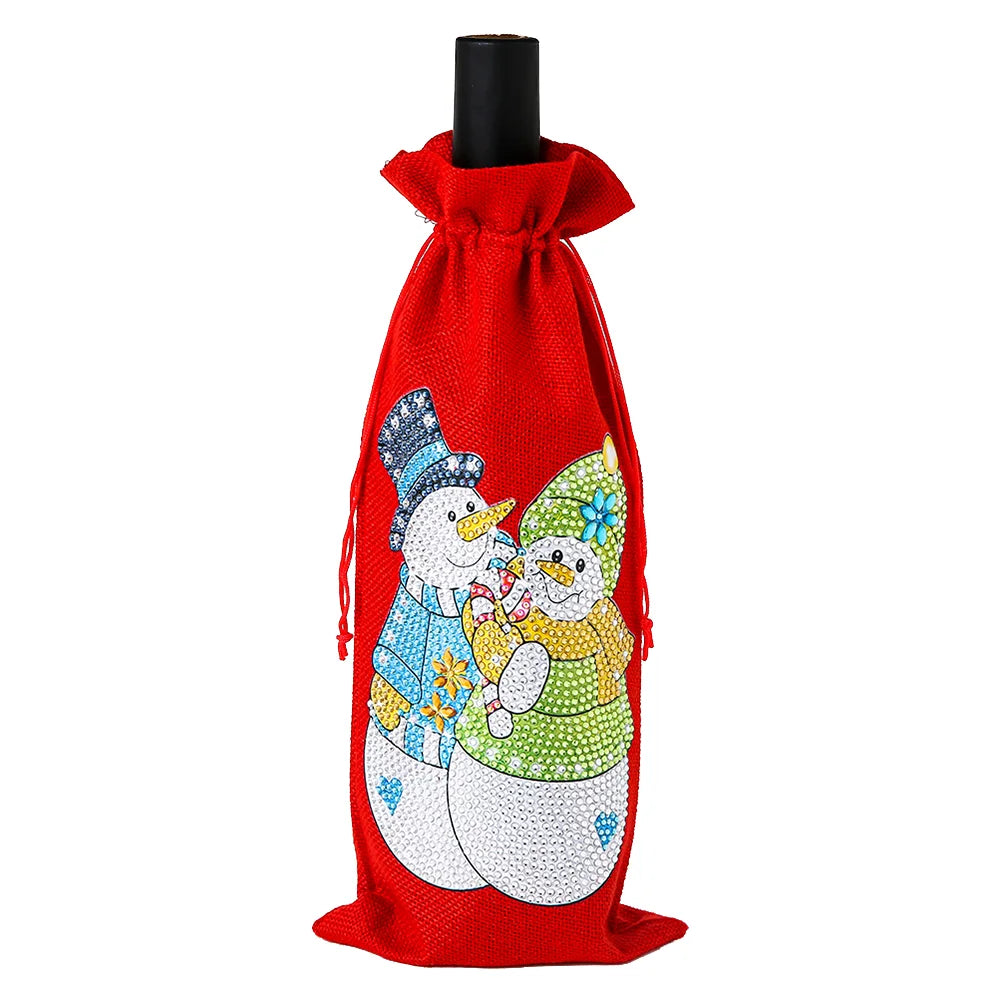 Diamond Painting Wine Bag Snowman